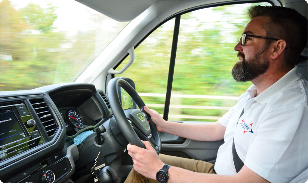 Image of Anywhere Couriers delivery vehicle showcasing fast same-day courier service across the UK.